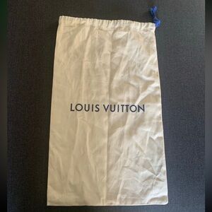 NWOT Authentic Louis Vuitton Large Cloth Blue Drawstring Dust Bag 19.25" X 11.9”
